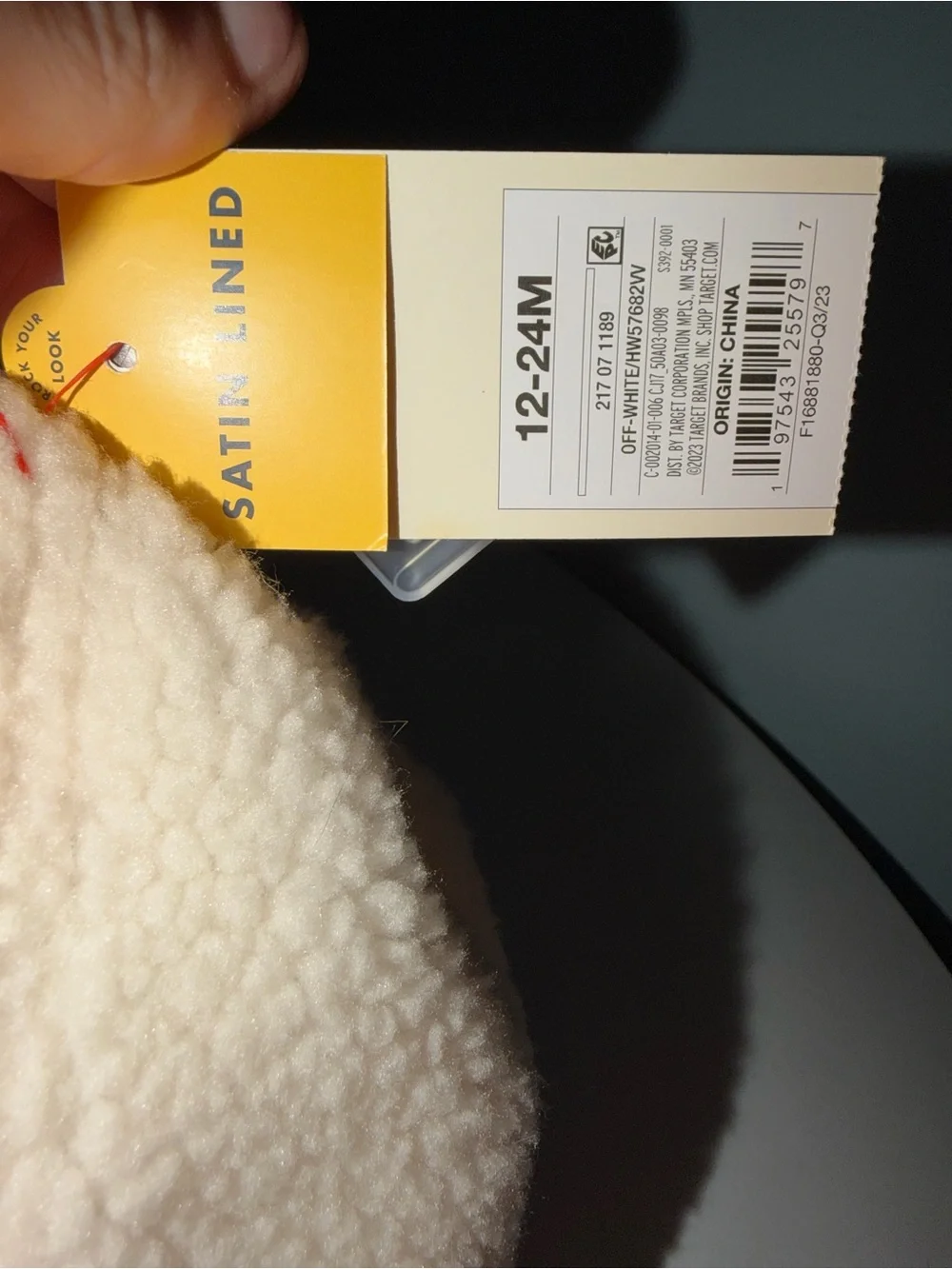 Cat & Jack Soft Cream Sherpa toddler Hat with Ear Details